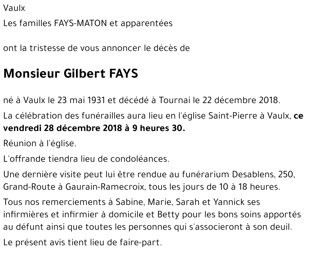 Gilbert FAYS