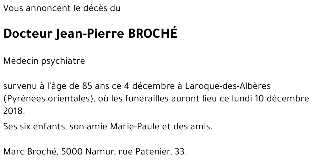 Jean-Pierre BROCHÉ