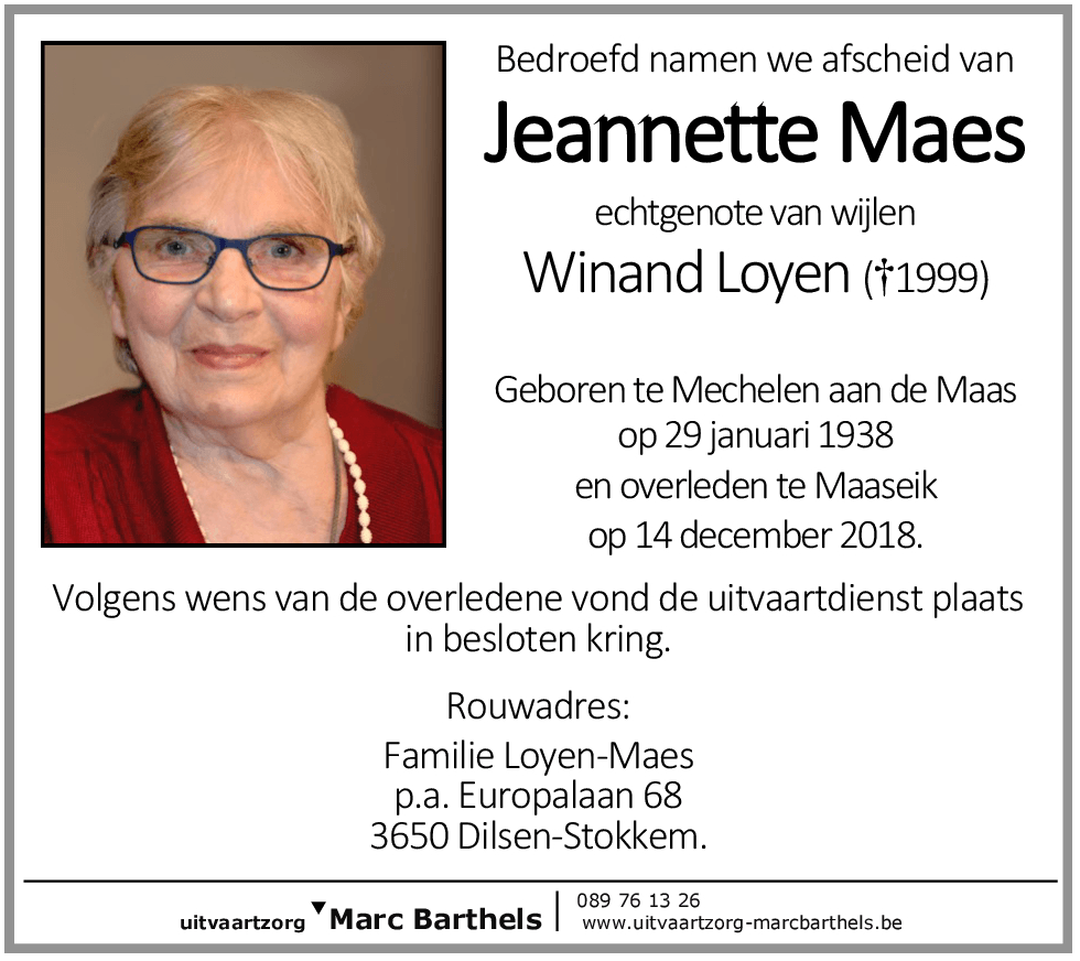 Jeannette Maes