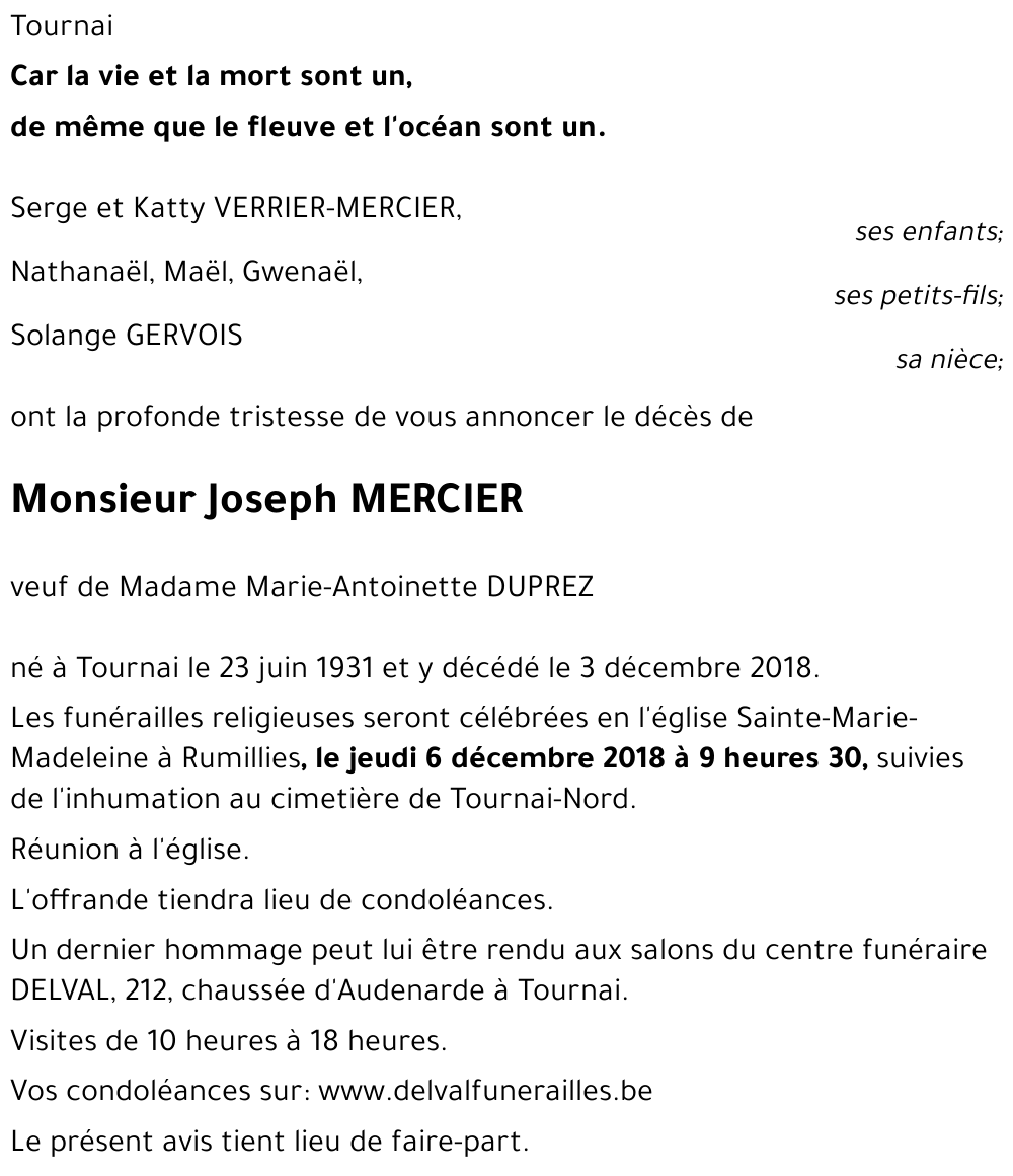 Joseph MERCIER