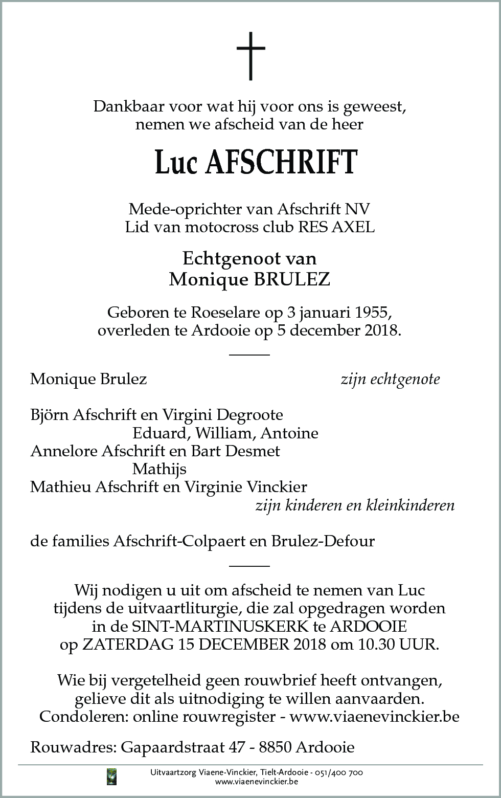 Luc Afschrift