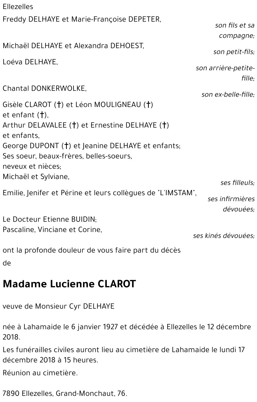 Lucienne CLAROT