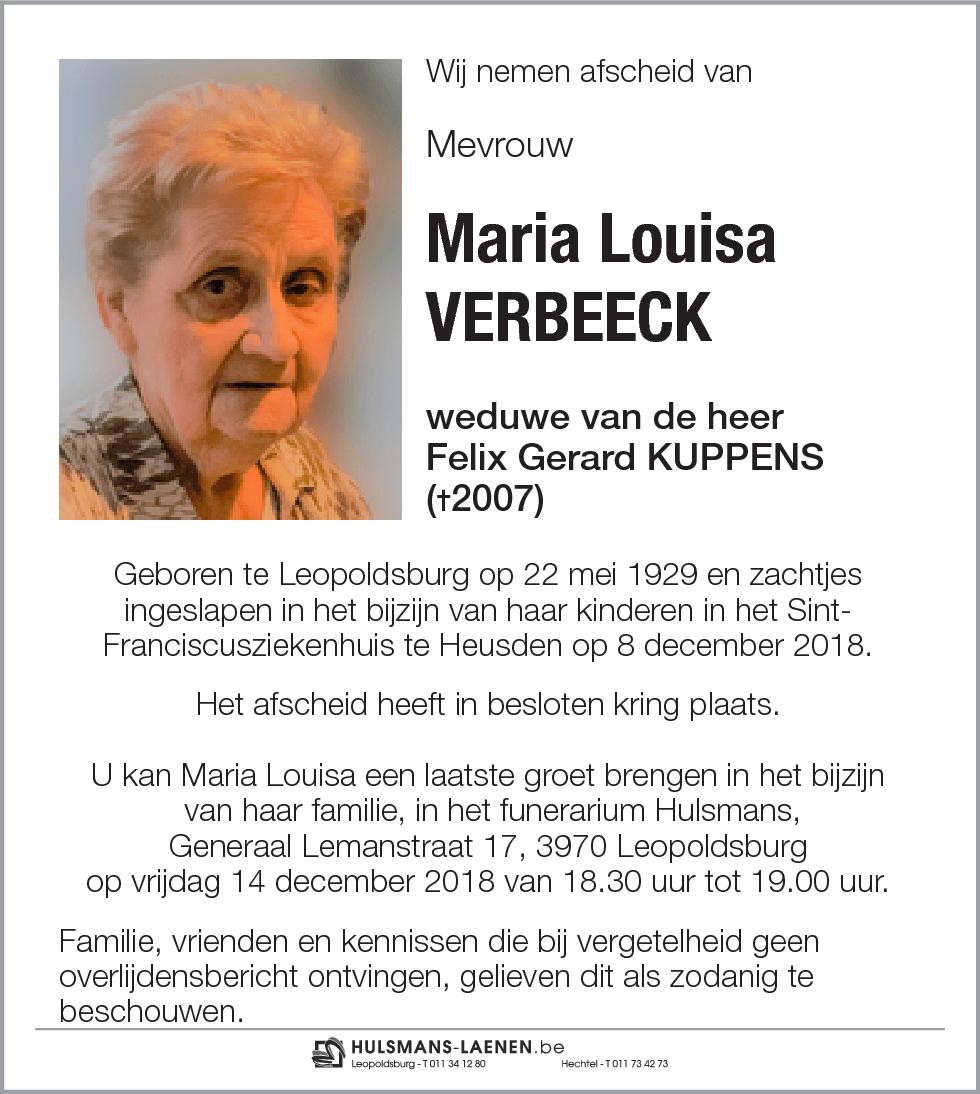 Maria Louisa Verbeeck