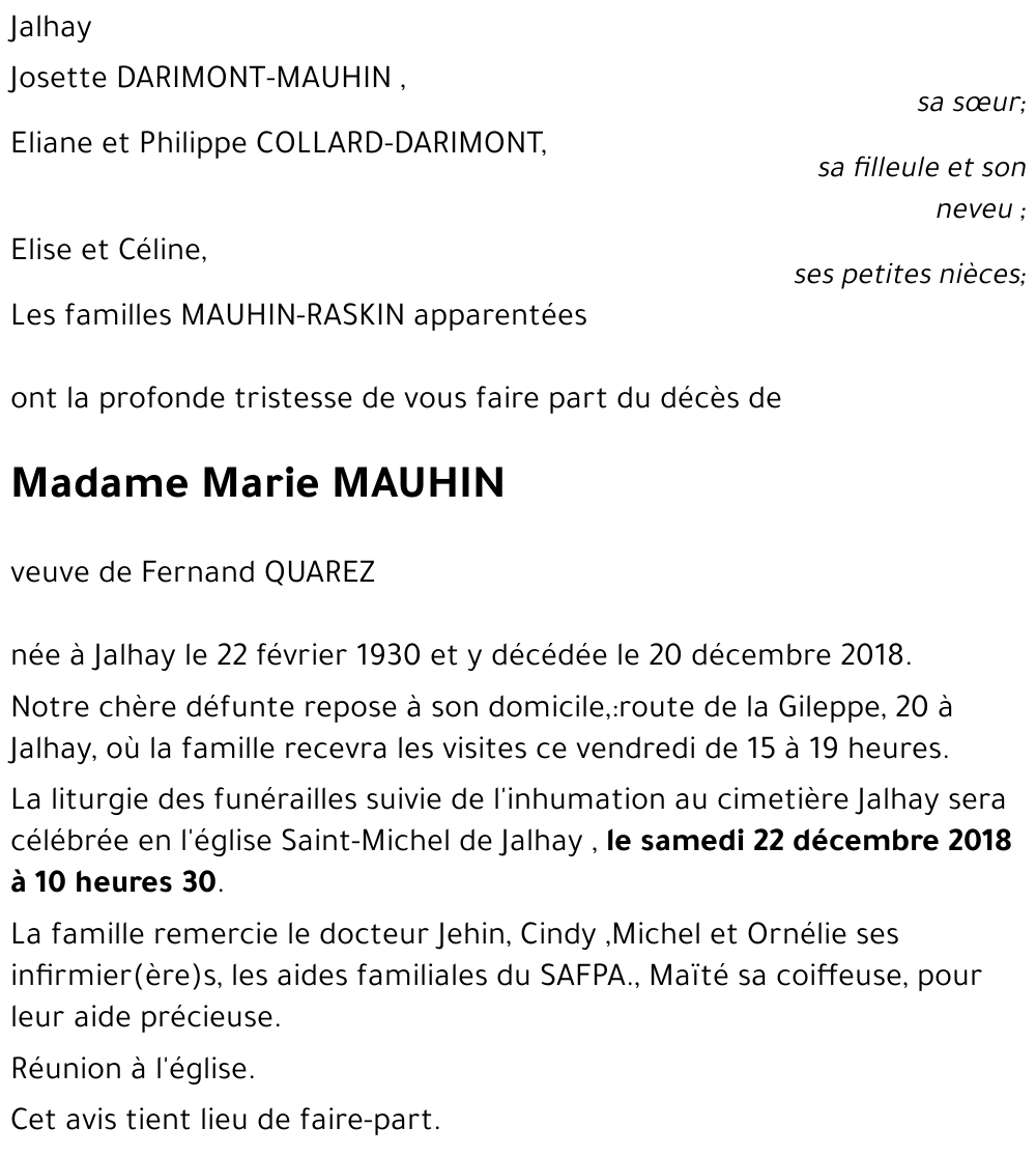 Marie MAUHIN