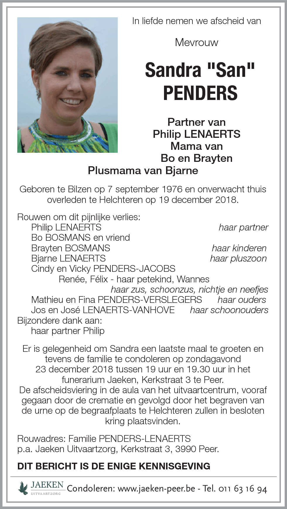 Sandra PENDERS