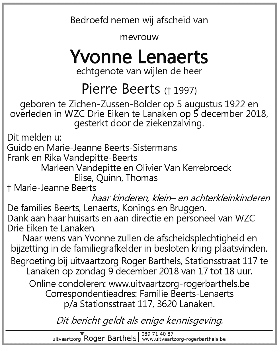 Yvonne Lenaerts