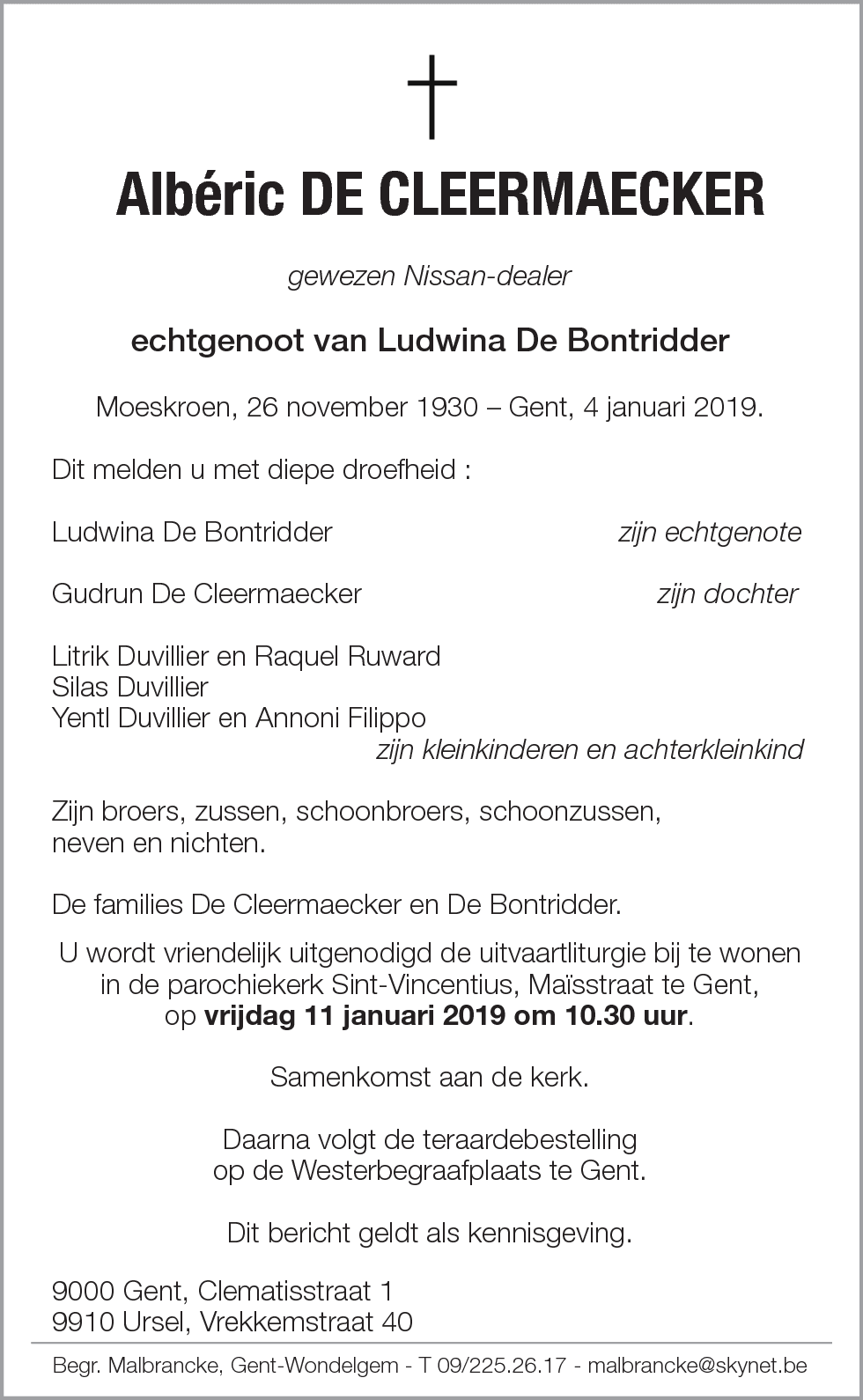 Albéric De Cleermaecker