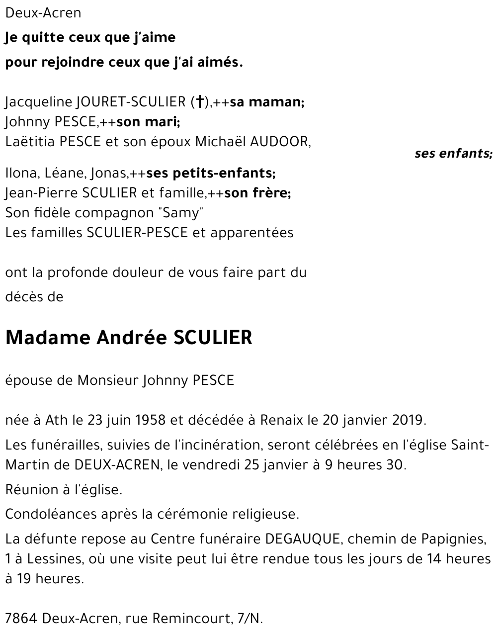 Andrée SCULIER