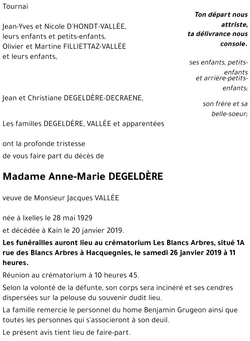 Anne-Marie DEGELDÈRE