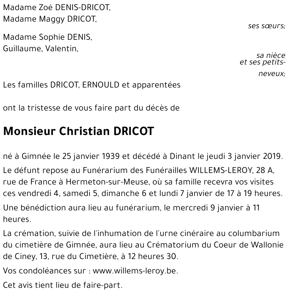 Christian DRICOT