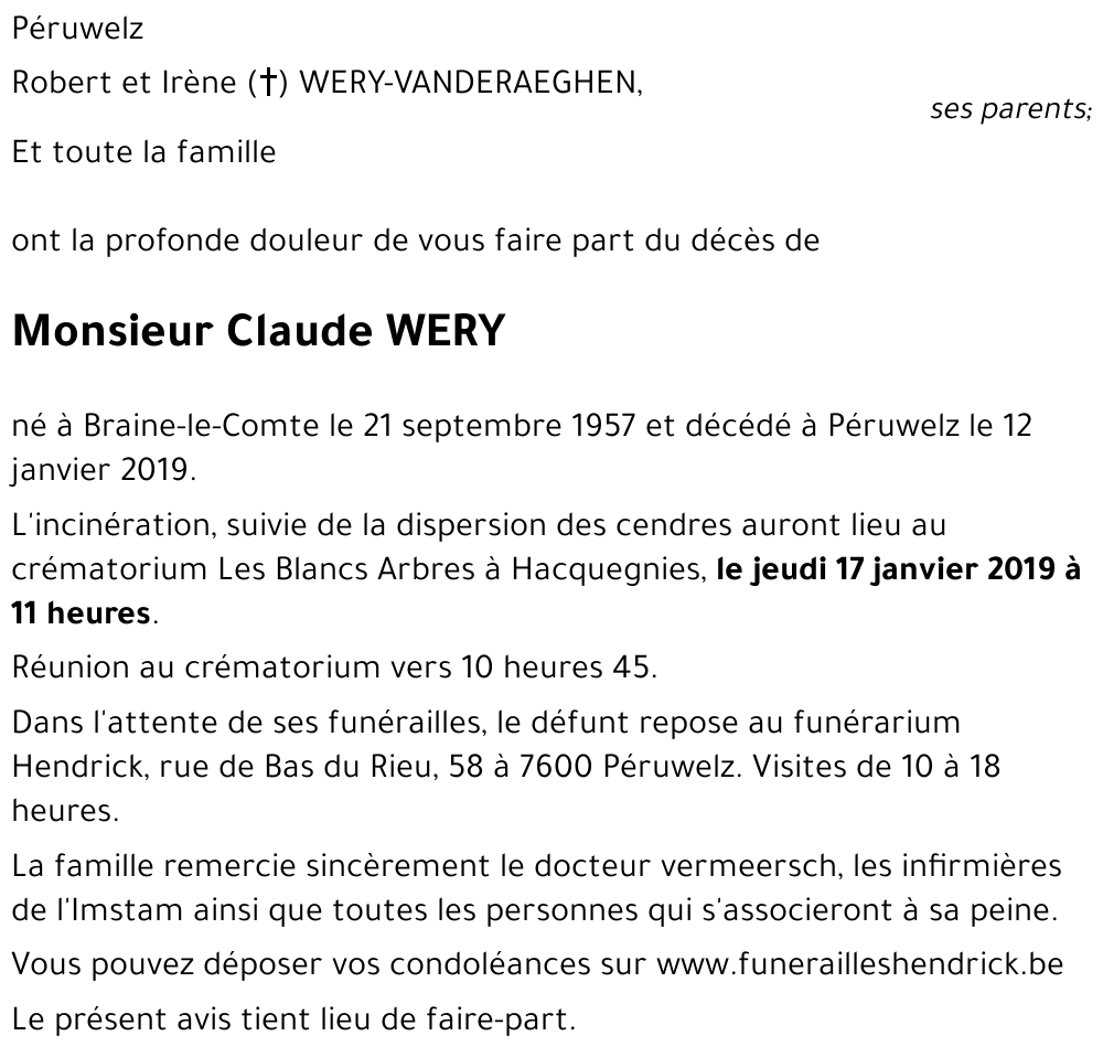Claude WERY