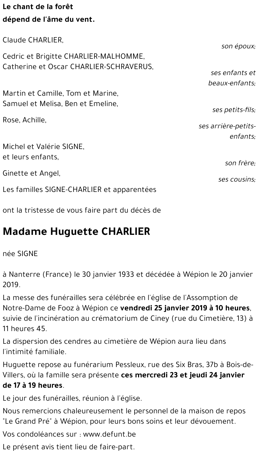 Huguette SIGNE