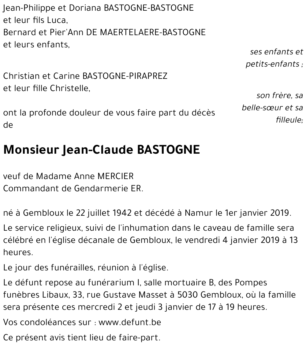 Jean-Claude BASTOGNE