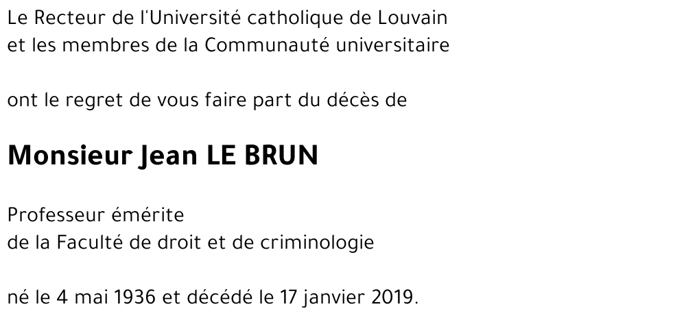 Jean LE BRUN
