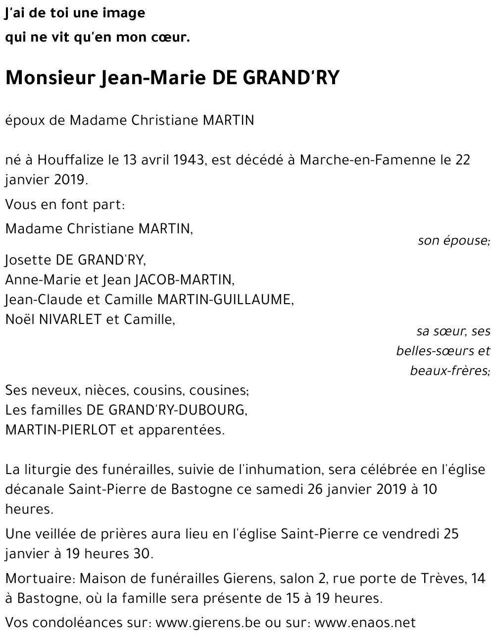 Jean-Marie DE GRAND'RY