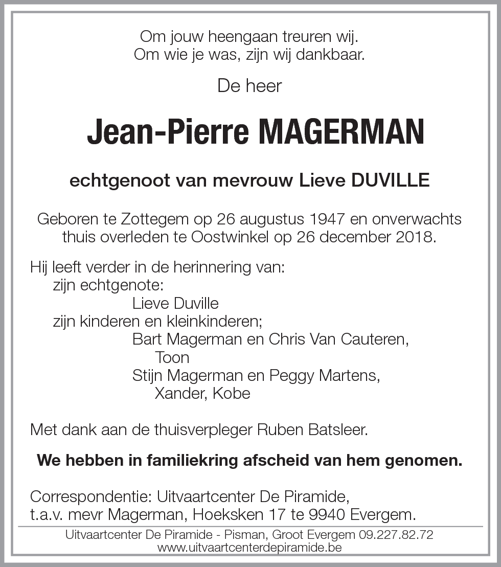 Jean Pierre Magerman