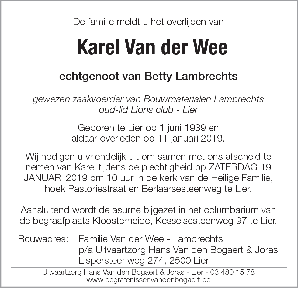 Karel Van der Wee