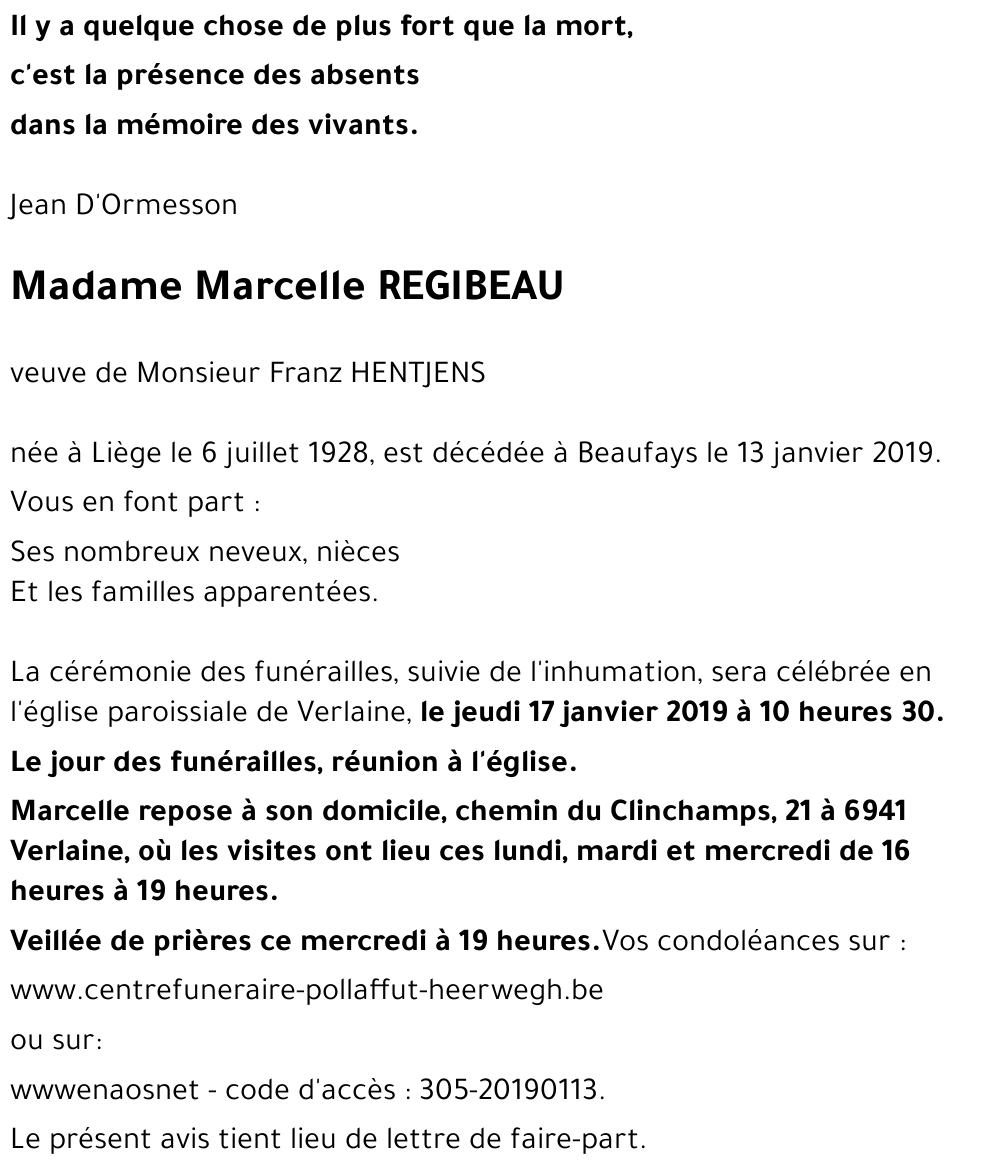 Marcelle REGIBEAU