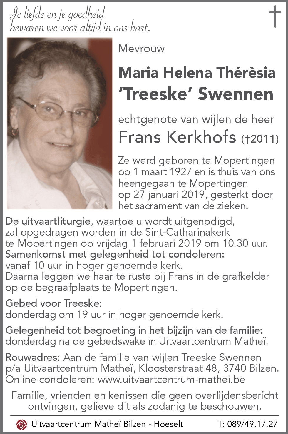 Maria Helena Thérèsia SWENNEN