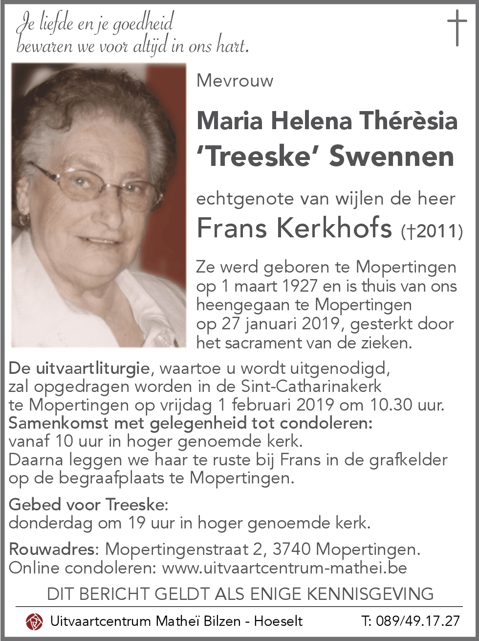 Maria Helena Thérèsia SWENNEN