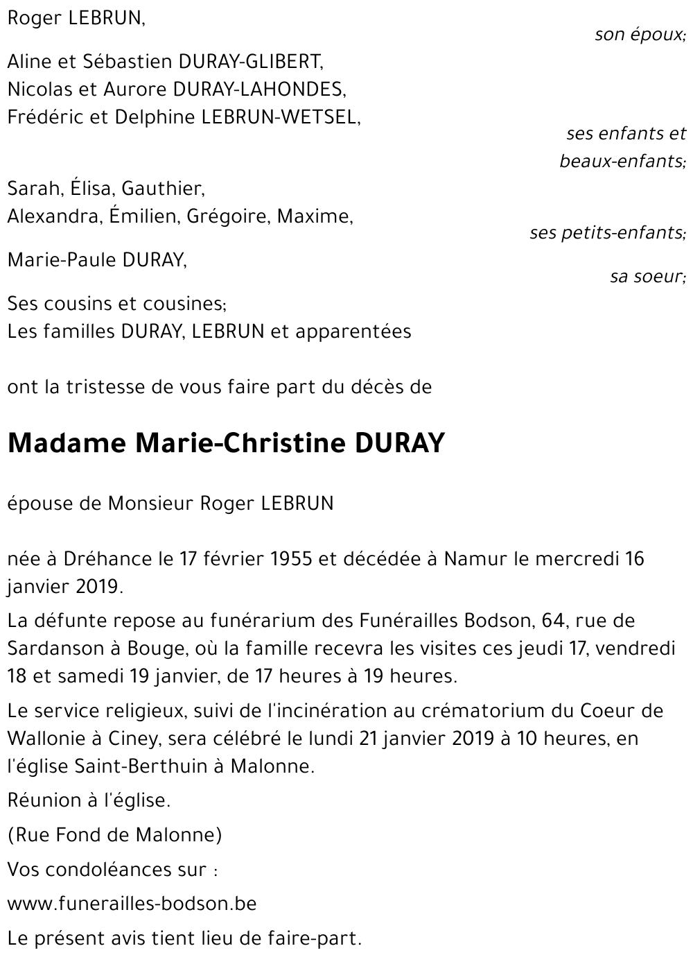 Marie-Christine DURAY