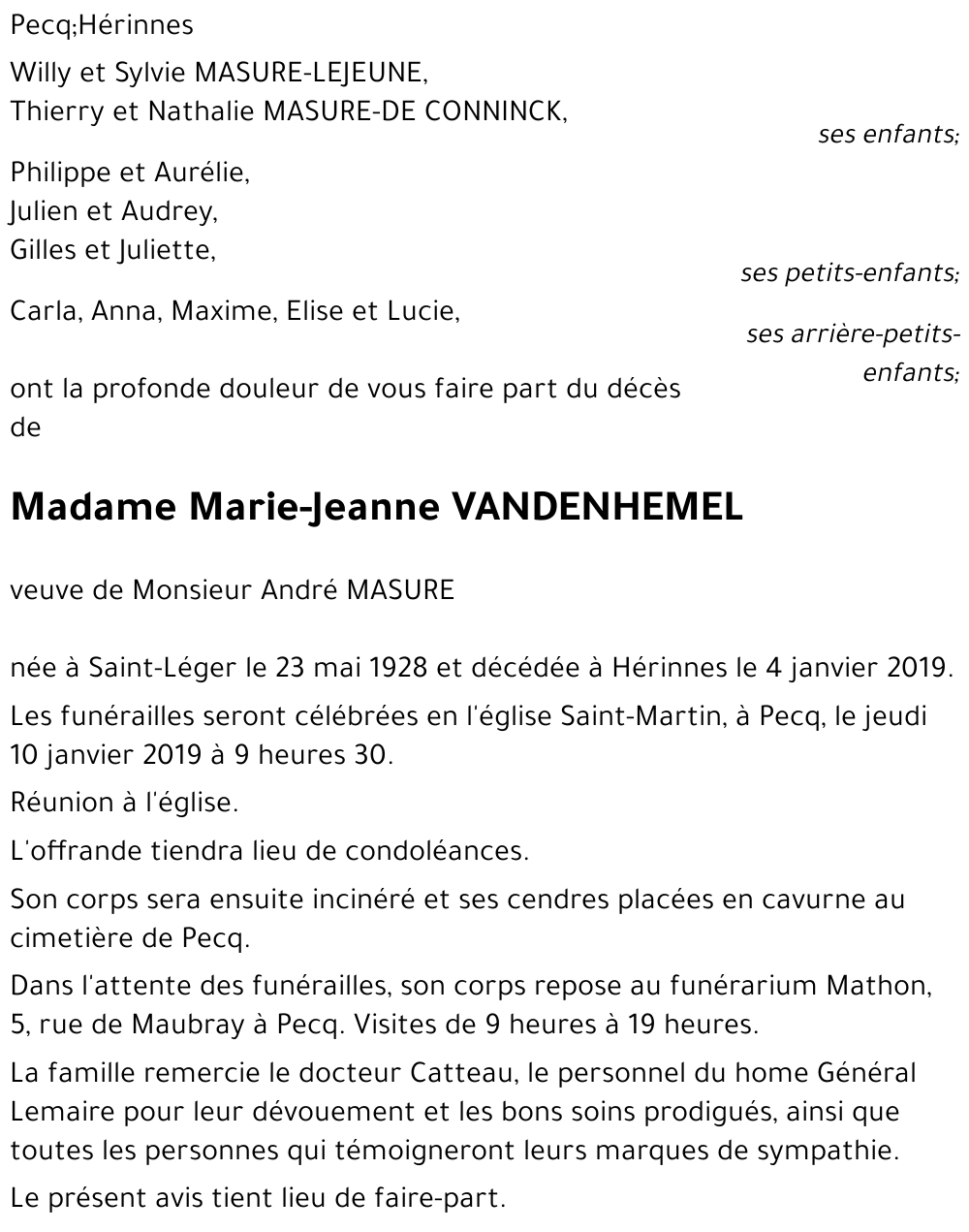 Marie-Jeanne VANDENHEMEL