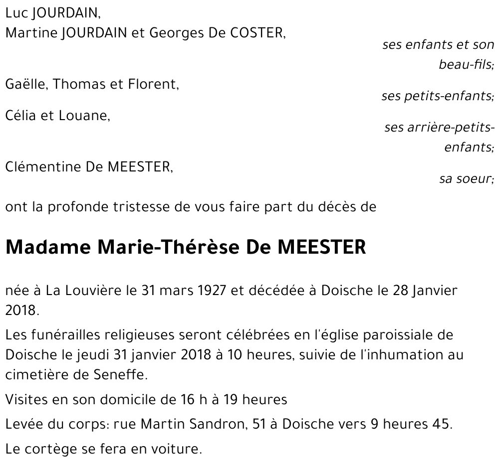 Marie-Thérèse DE MEESTER