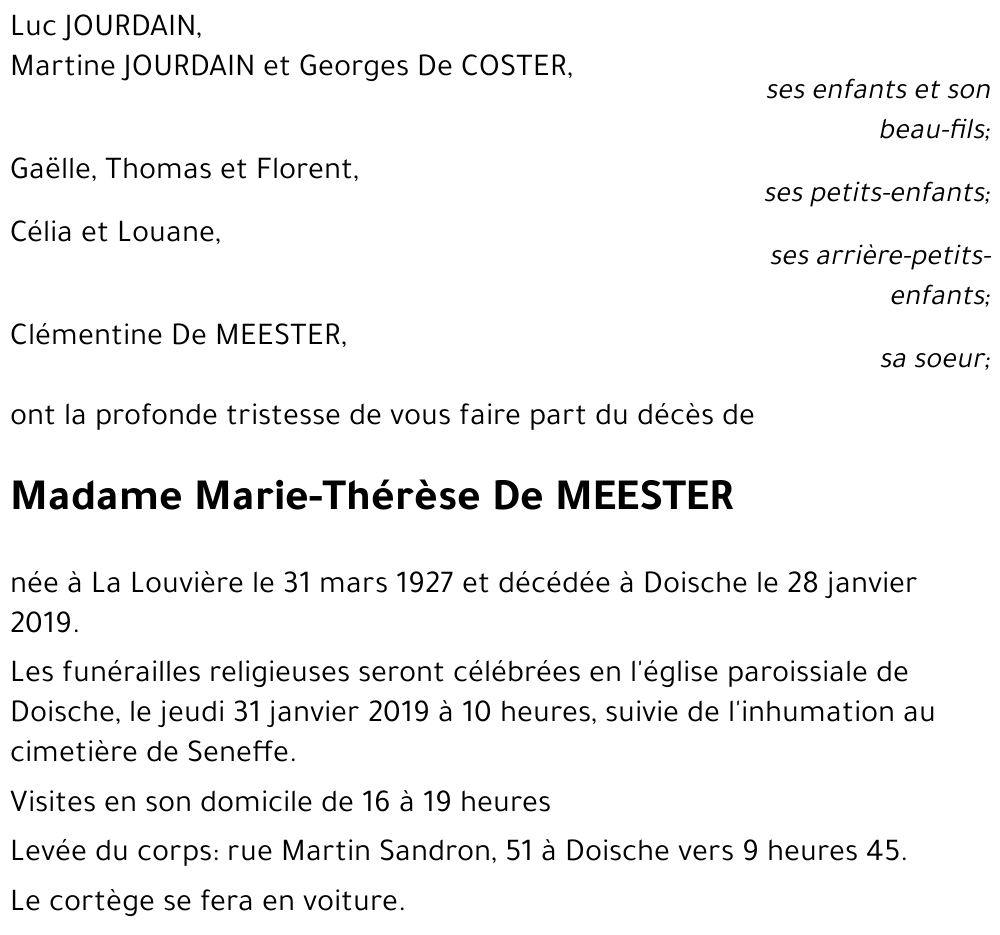 Marie-Thérèse DE MEESTER