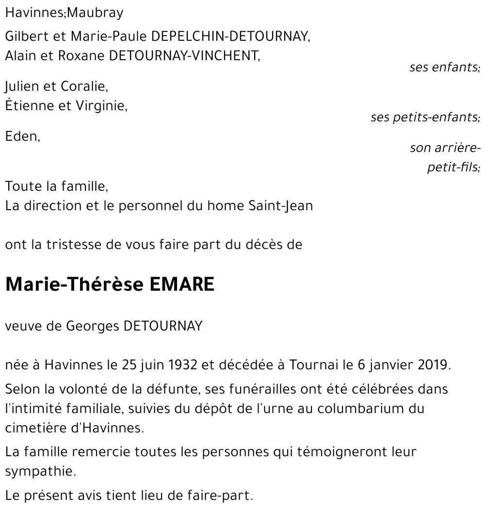Marie-Thérèse EMARE