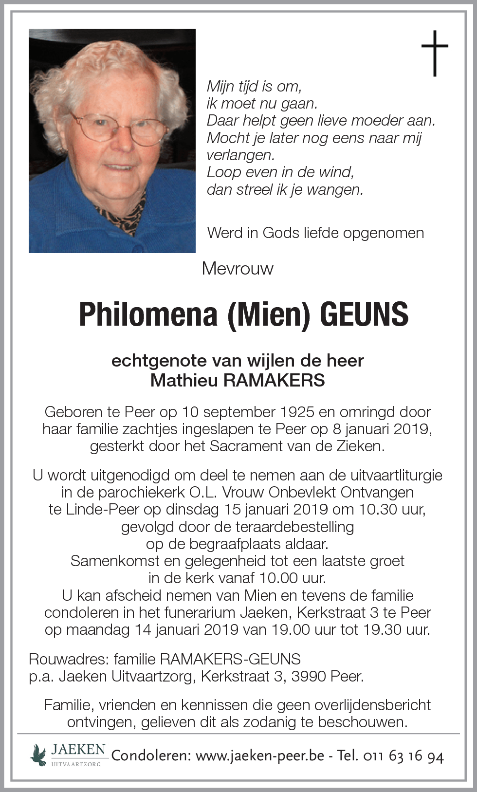 Philomena (Mien) GEUNS