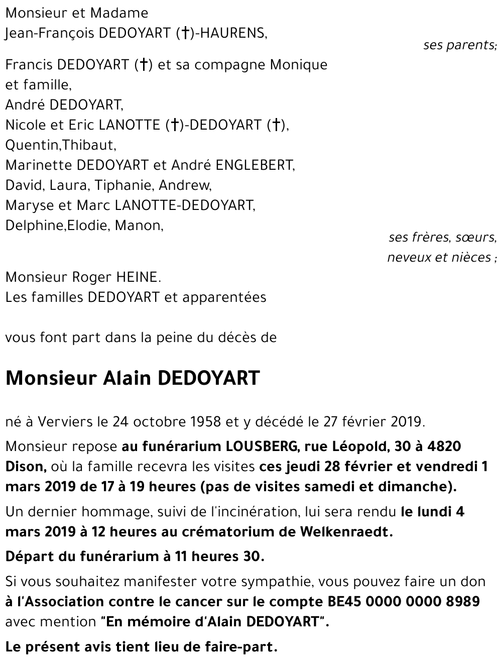 Alain DEDOYART