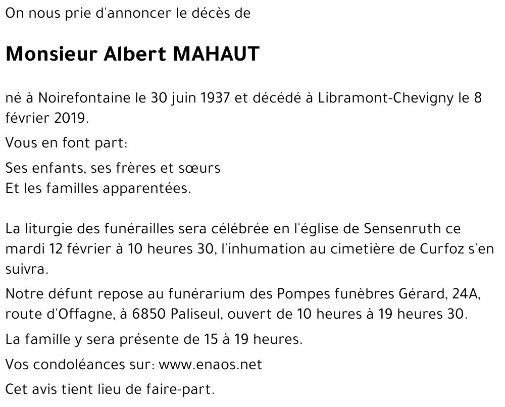 Albert MAHAUT