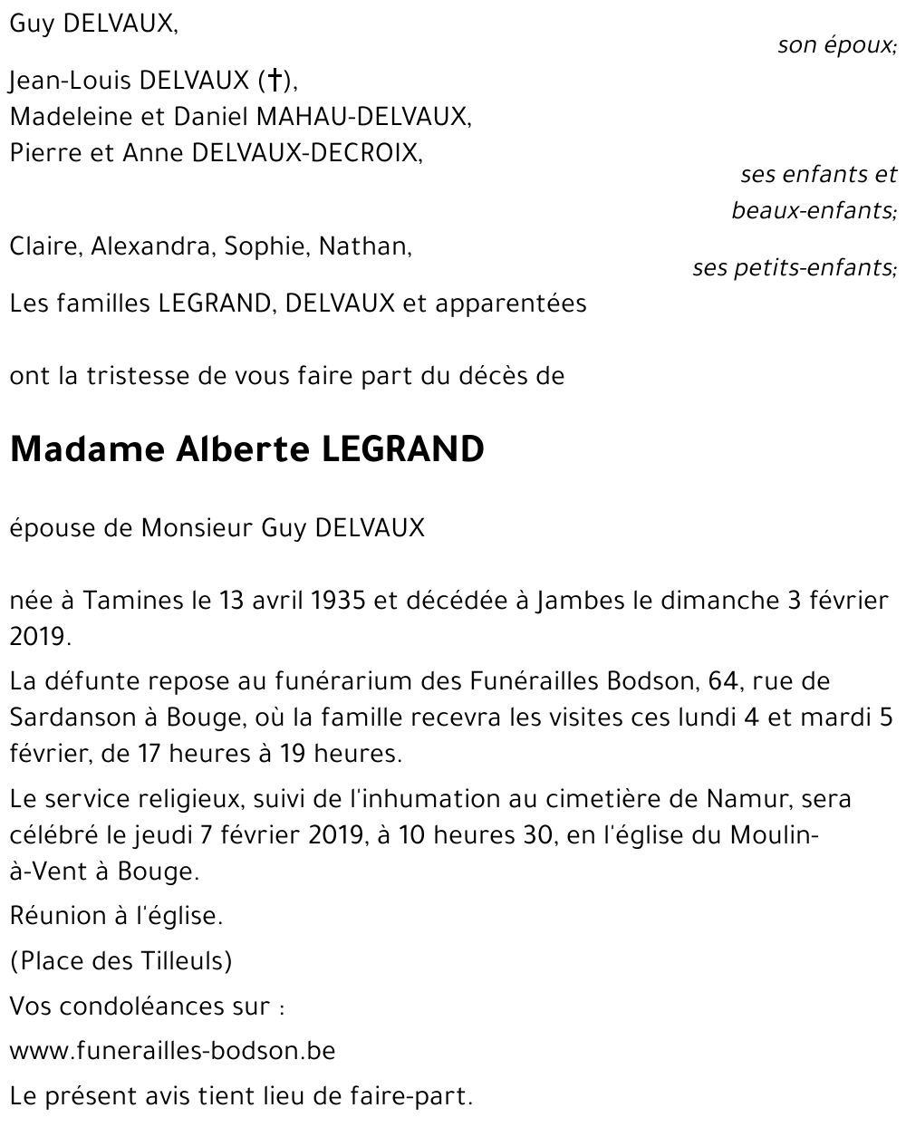 Alberte LEGRAND
