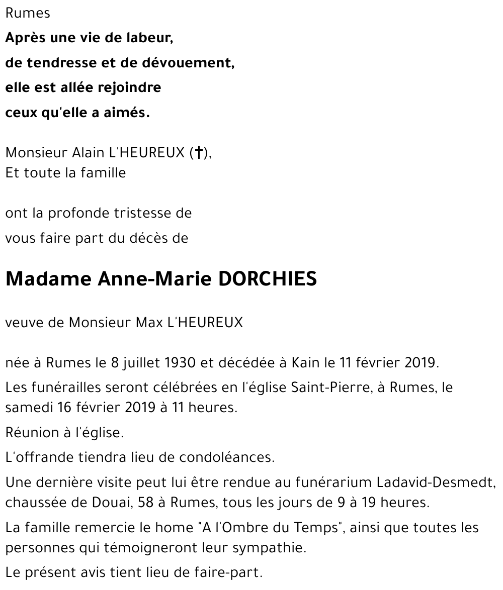 Anne-Marie DORCHIES
