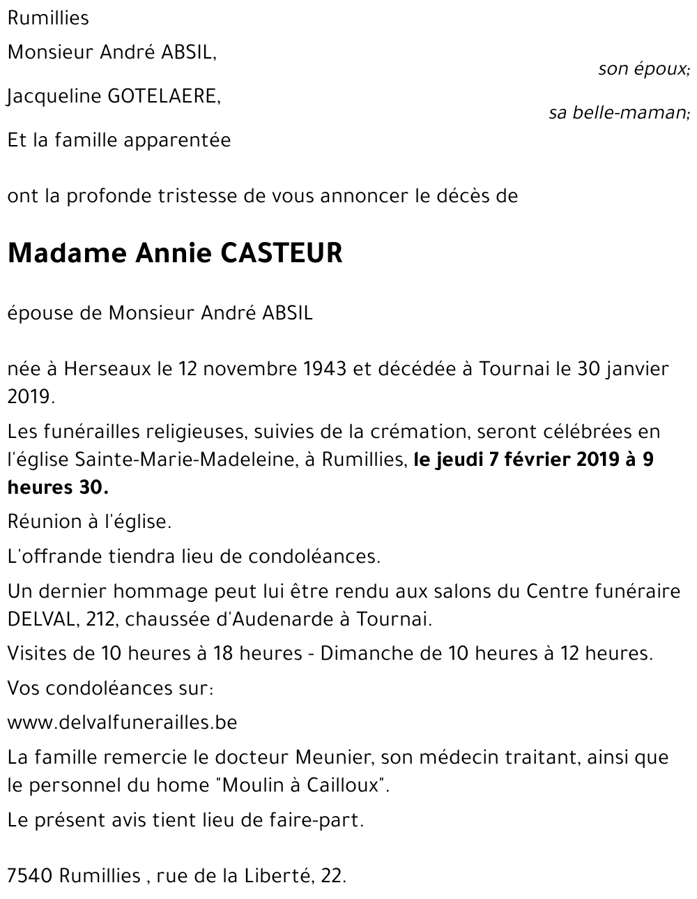 Annie CASTEUR