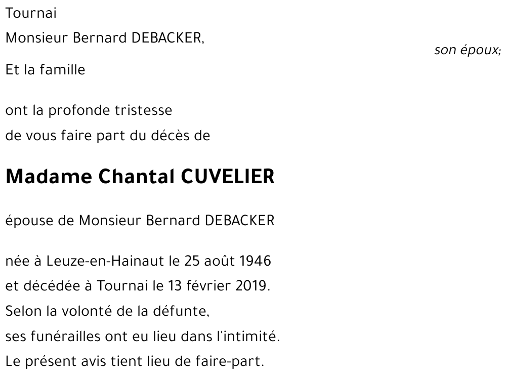 Chantal CUVELIER
