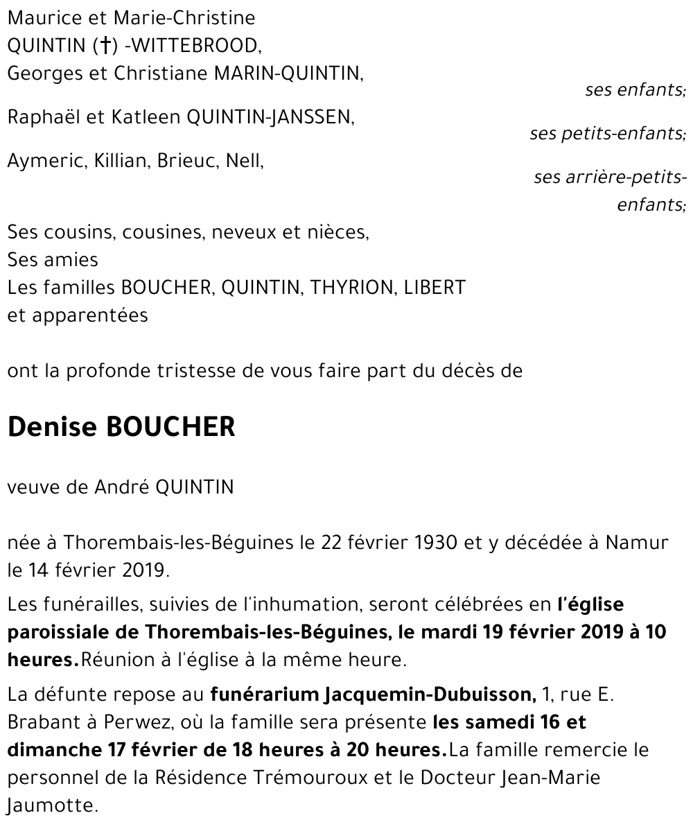 Denise BOUCHER