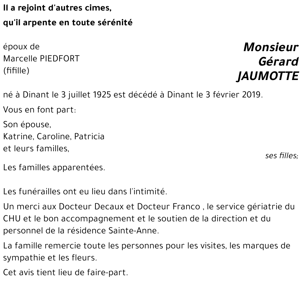 Gérard JAUMOTTE