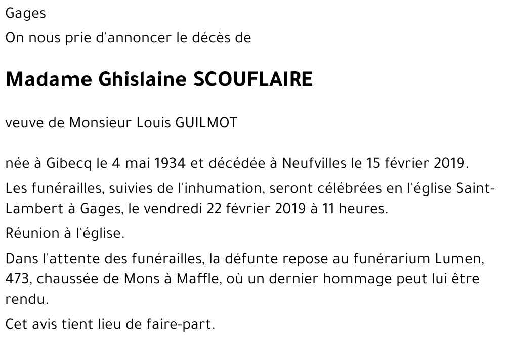 Ghislaine SCOUFLAIRE