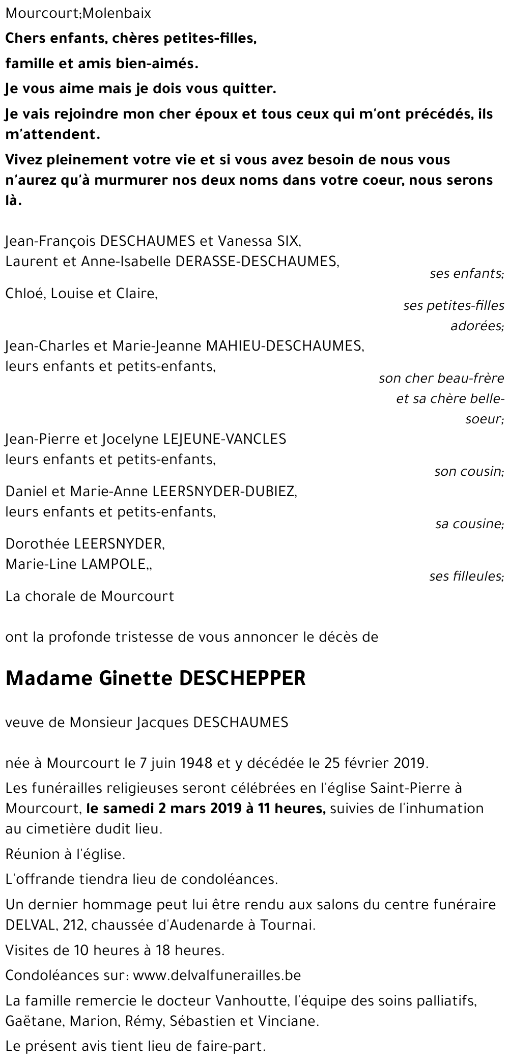 Ginette DESCHEPPER