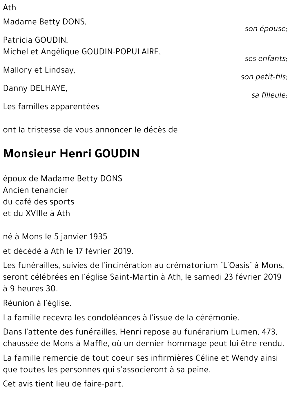 Henri GOUDIN