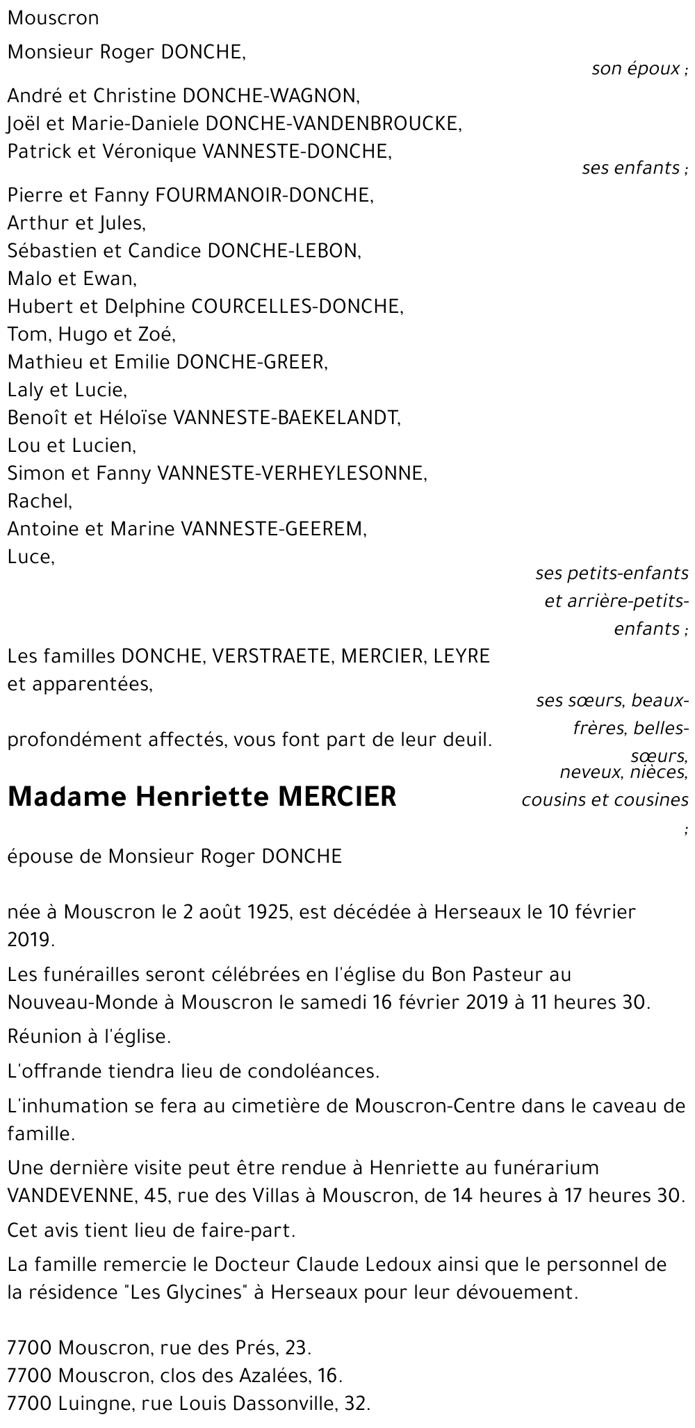 Henriette MERCIER