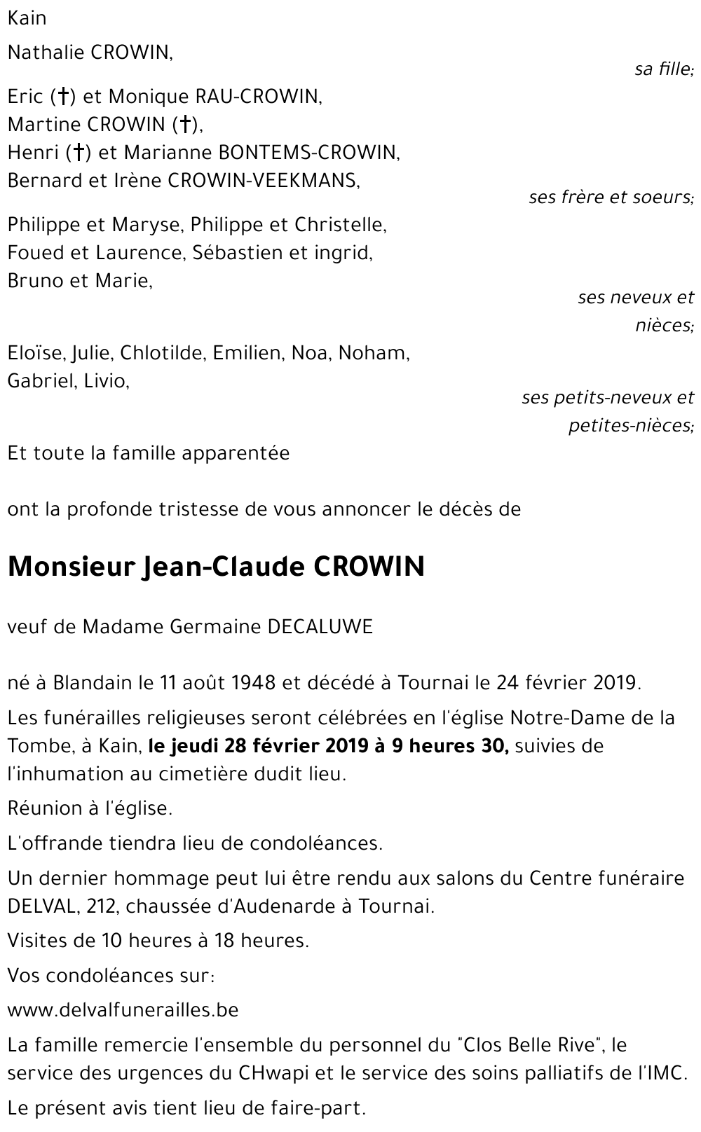 Jean-Claude CROWIN
