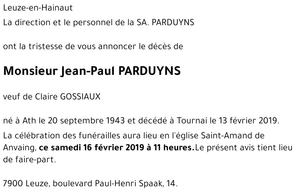 Jean-Paul PARDUYNS