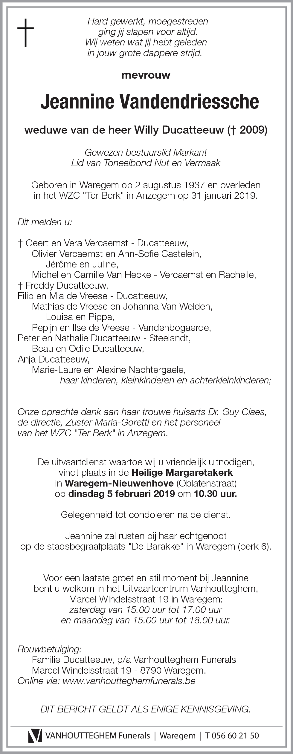 Jeannine VANDENDRIESSCHE