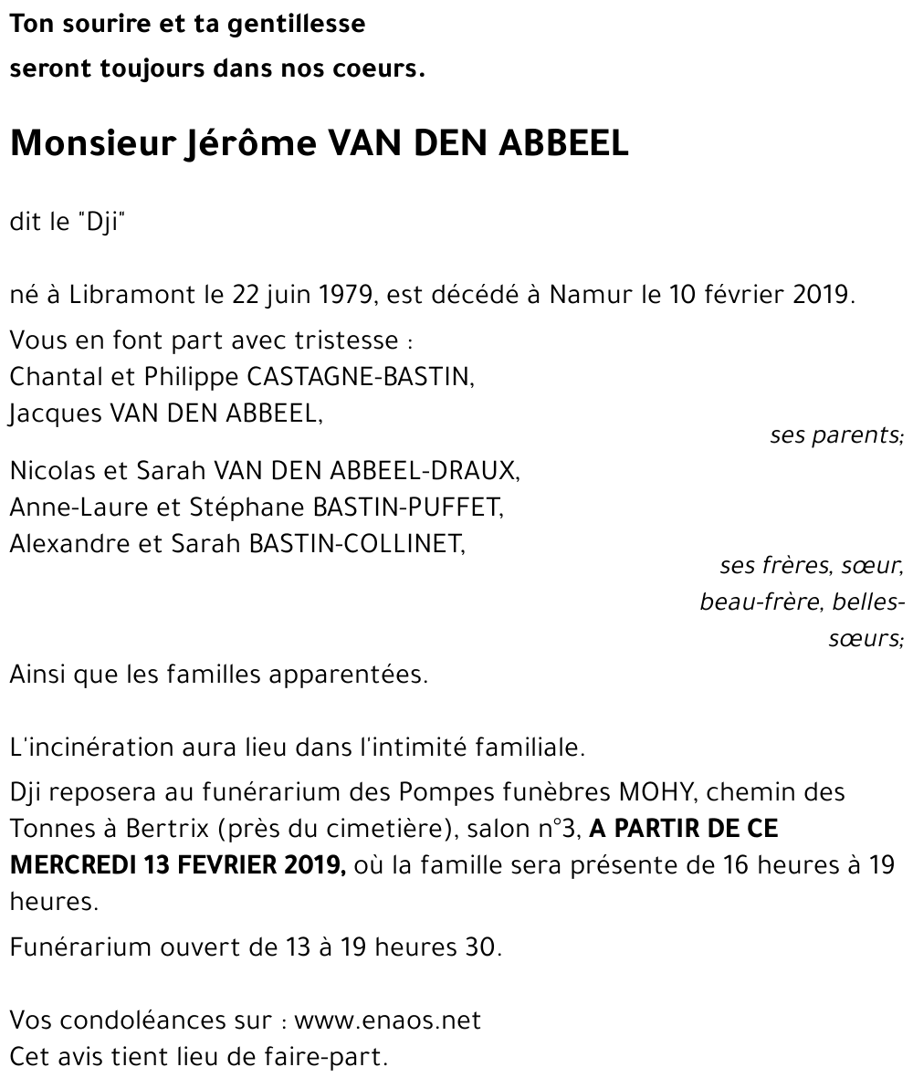 Jérôme VAN DEN ABBEEL