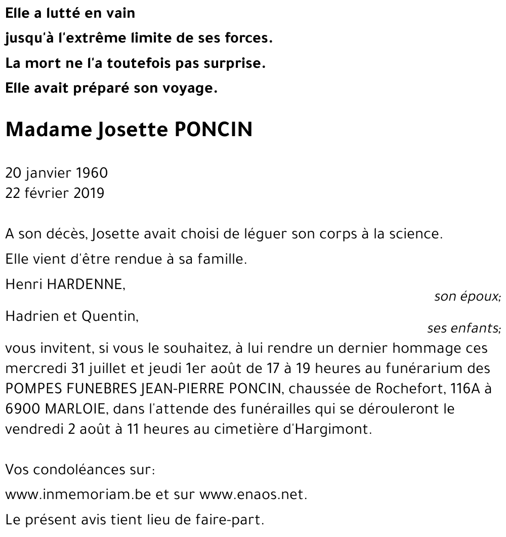 Josette PONCIN