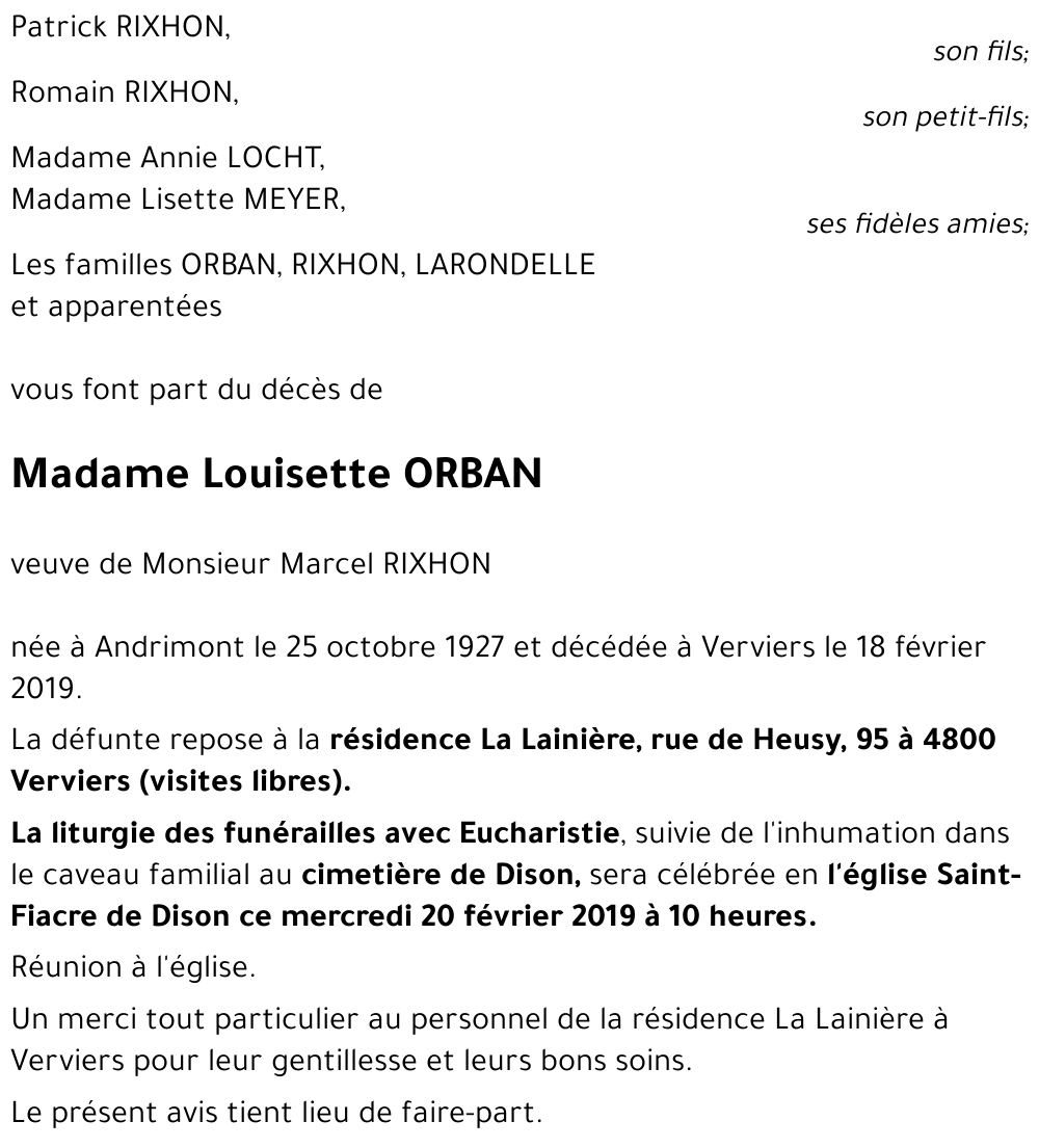 Louisette ORBAN