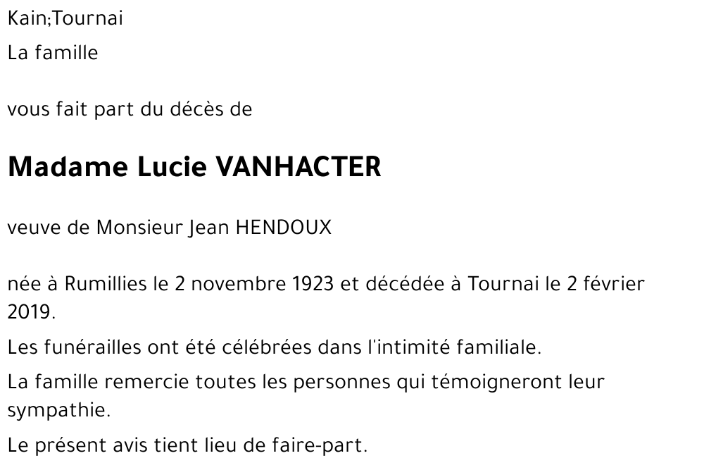 Lucie VANHACTER