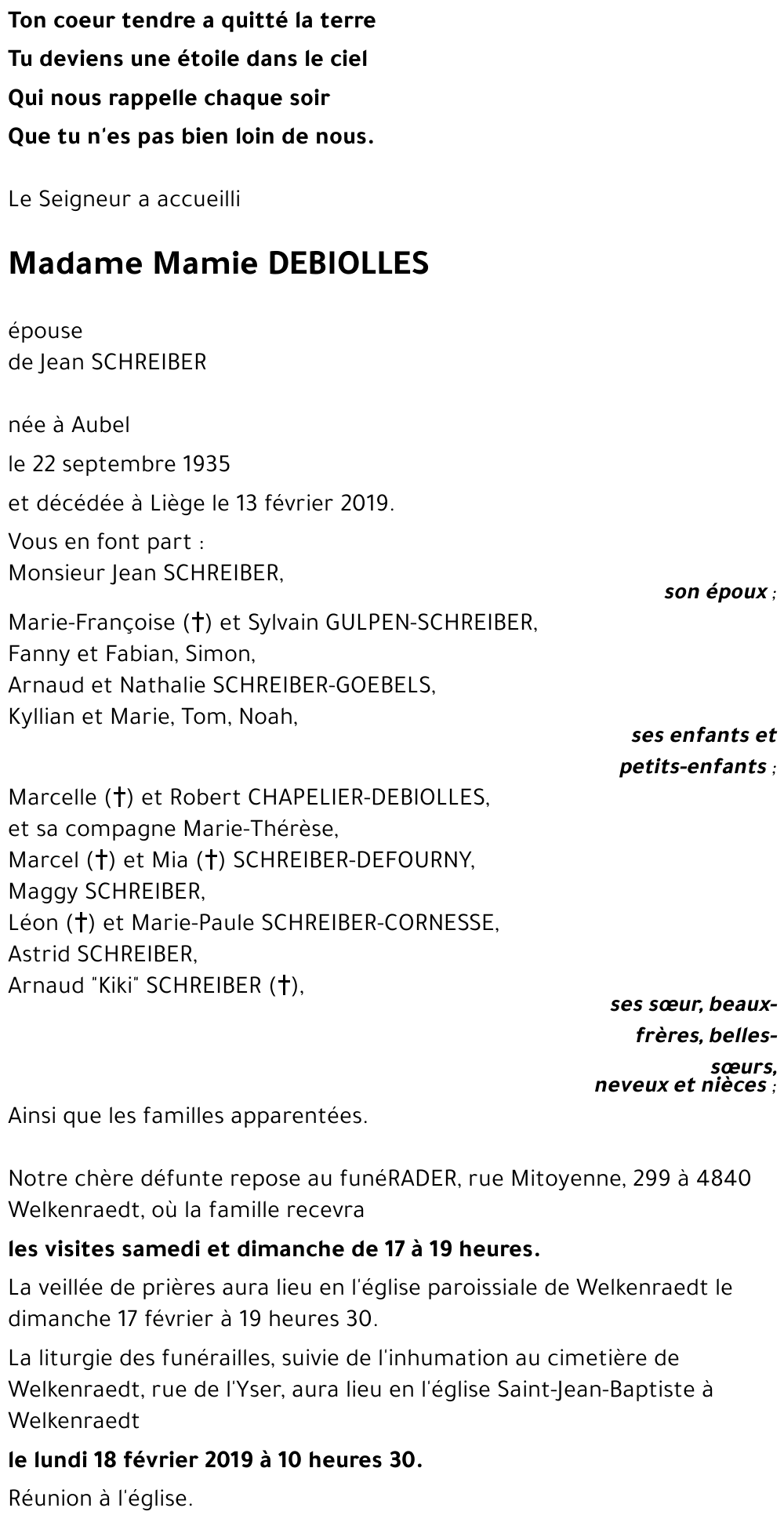 Mamie DEBIOLLES